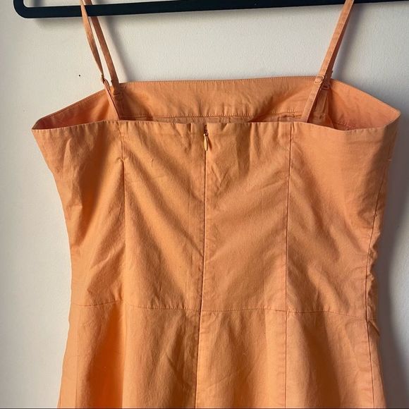 Vintage Y2K Tristan & Iseut melon‎ orange cotton sheath dress 4 - Picture 6 of 9
